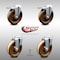 Service Caster 5 Inch SS High Temp Phenolic Swivel Bolt Hole Caster Set with 2 Total Lock Brake SCC-SSBHTTL20S514-PHSHT-2-S-2 - alternate 1